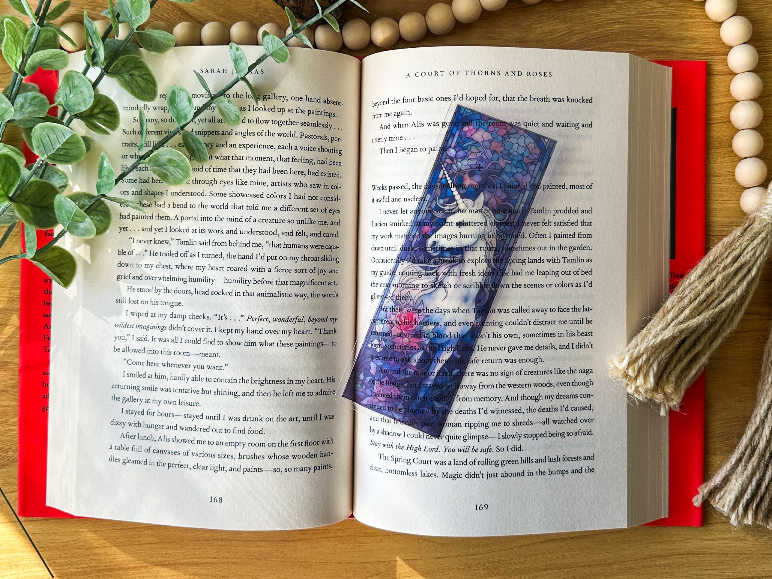 Transparent Stained Glass Window Bookmark - Magestic Unicorn