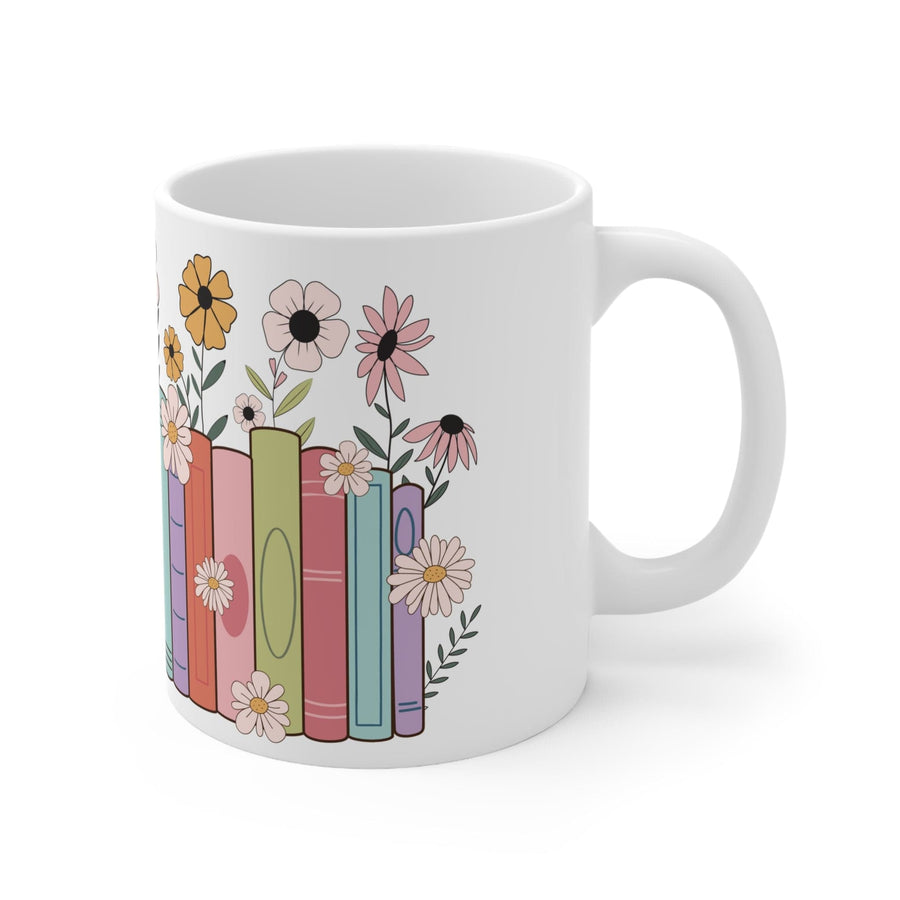 Floral Book Stack Wrap-Around Mug – Perfect for Book Lovers