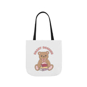 Beary Bookish Tote Bag - White