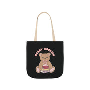 Beary Bookish Tote Bag - Black