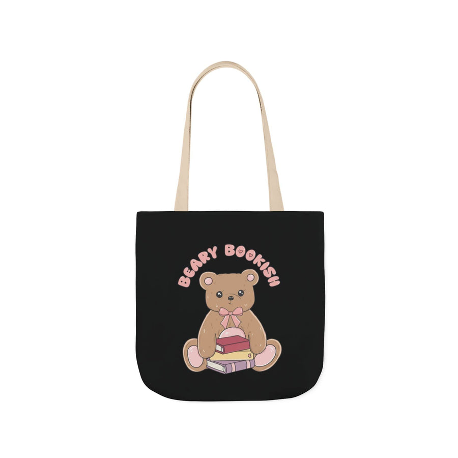 Beary Bookish Tote Bag - Black