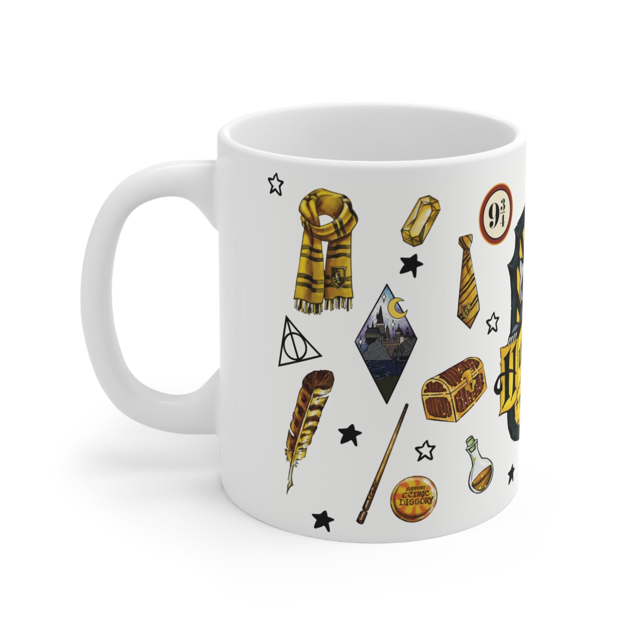 Black and Yellow Badger House Wizardry Mug