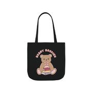 Beary Bookish Tote Bag - Black
