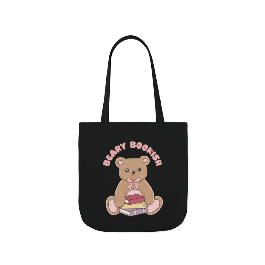 Beary Bookish Tote Bag - Black