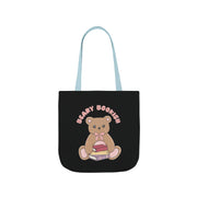 Beary Bookish Tote Bag - Black