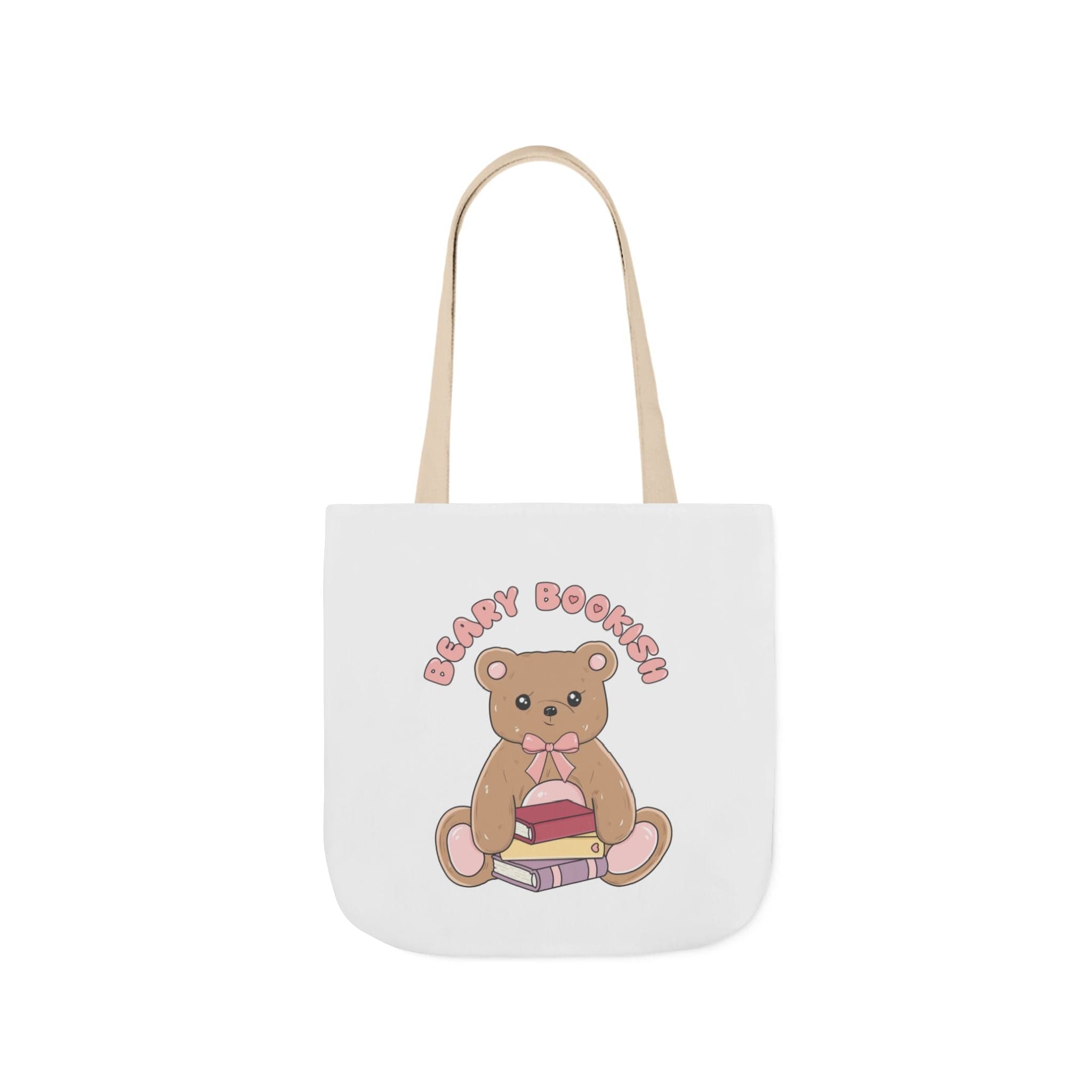 Beary Bookish Tote Bag - White