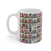 Smutty Romance Bookcase Wrap-Around Mug – Perfect for Romance Readers