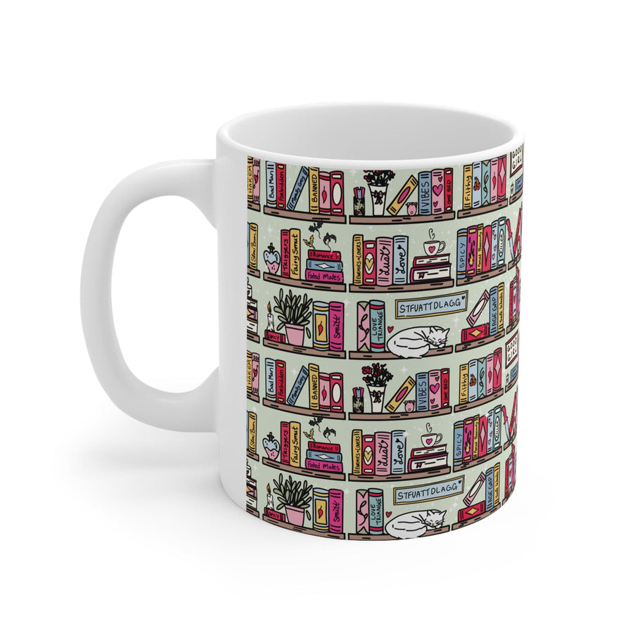 Smutty Romance Bookcase Wrap-Around Mug – Perfect for Romance Readers