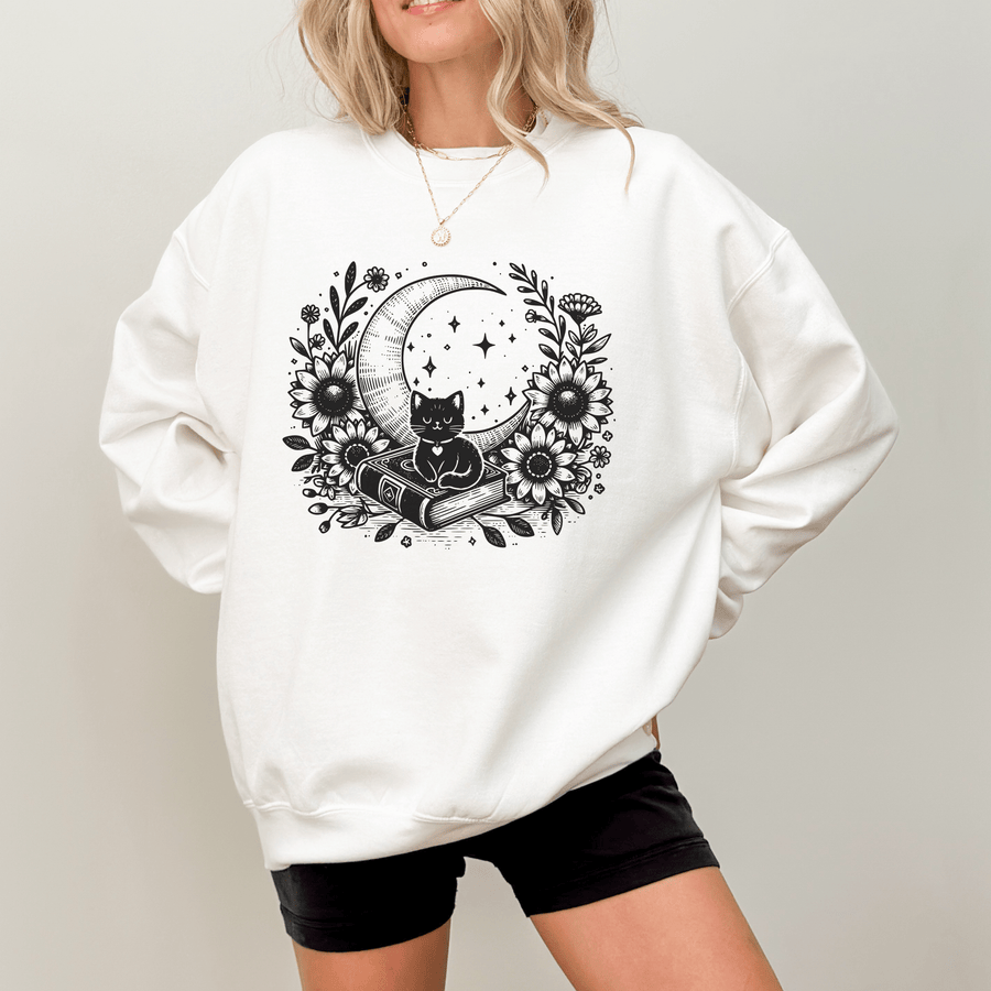 Mystical Cat Bookish Crewneck Jumper