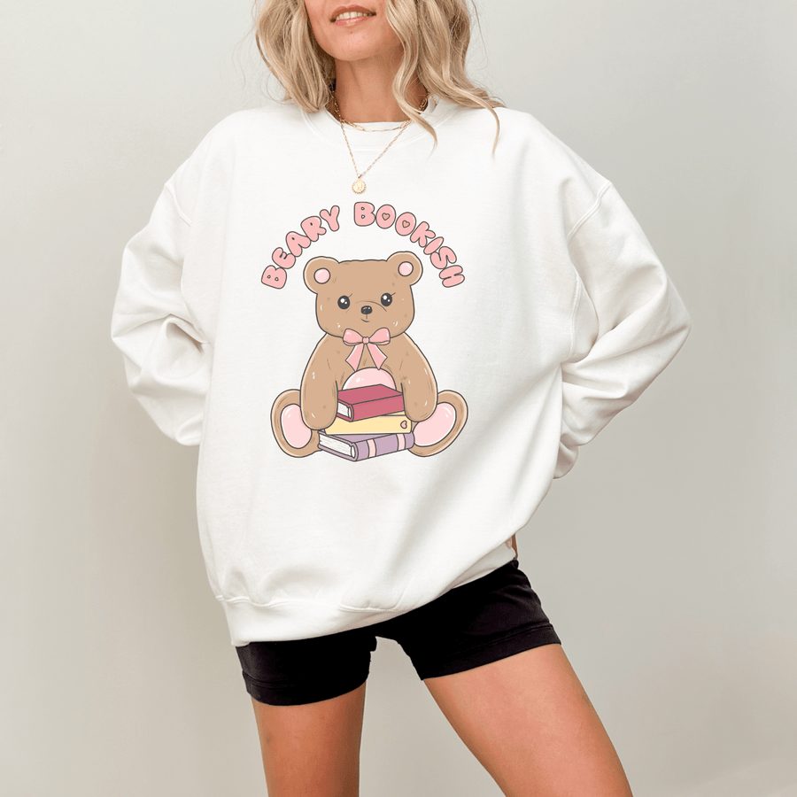 Cute Beary Bookish Crewneck Jumper