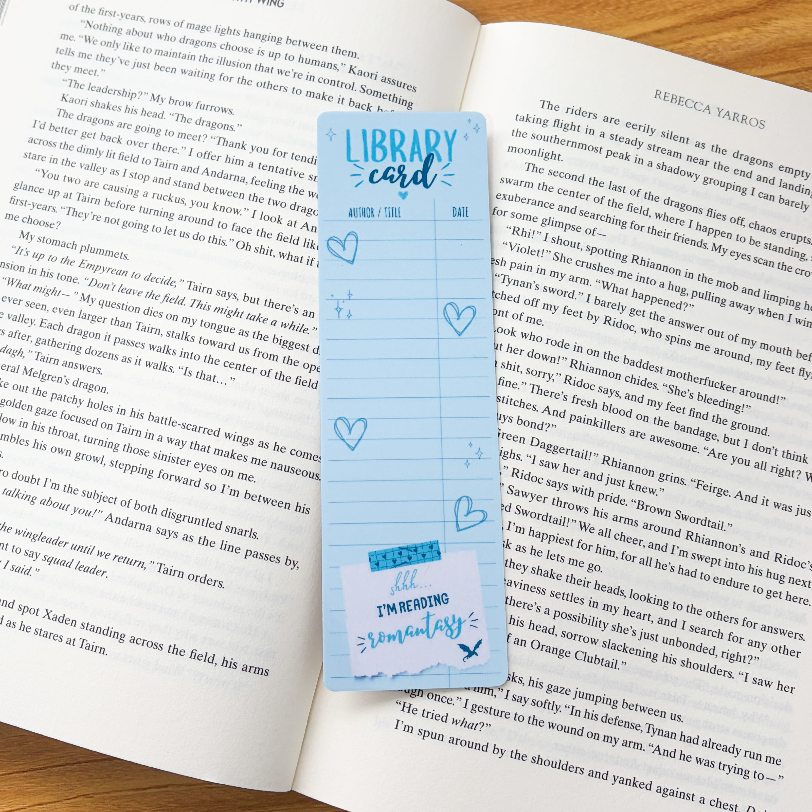 Romantasy Library Card Bookmark