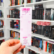 Pink Favourite Chapter Library Card Bookmark