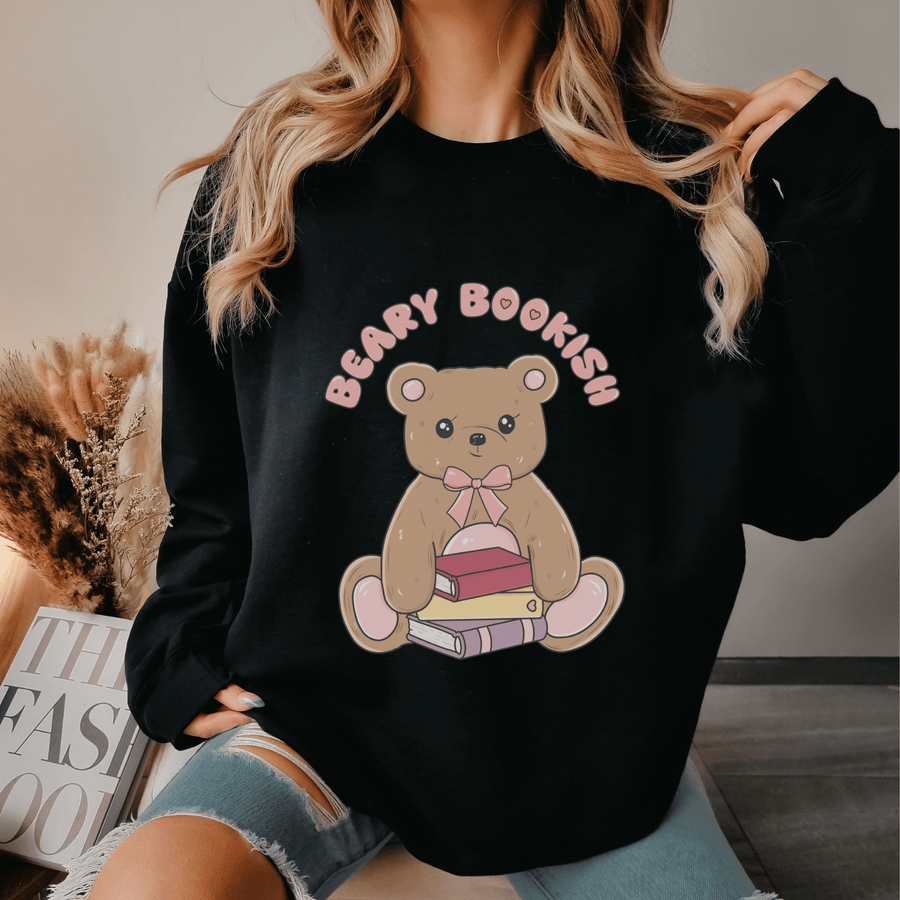 Cute Beary Bookish Crewneck Jumper