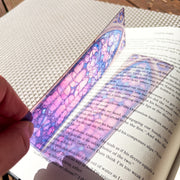 Pink Cathedral Window Transparent Bookmark