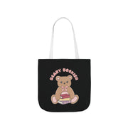 Beary Bookish Tote Bag - Black
