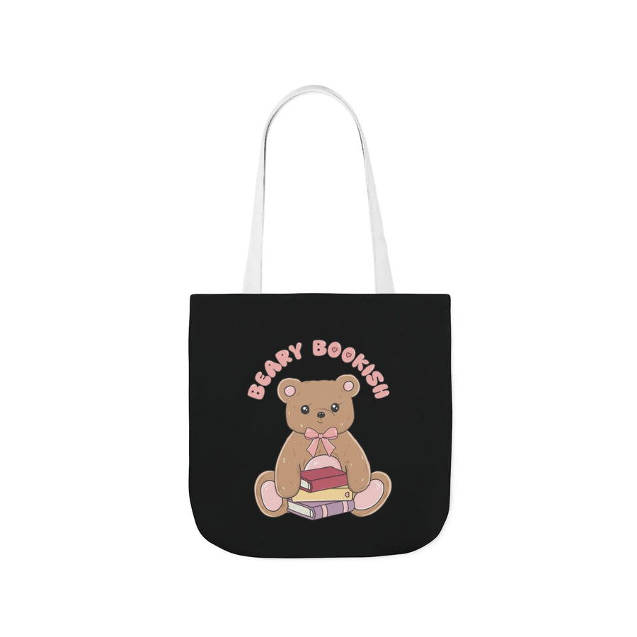 Beary Bookish Tote Bag - Black
