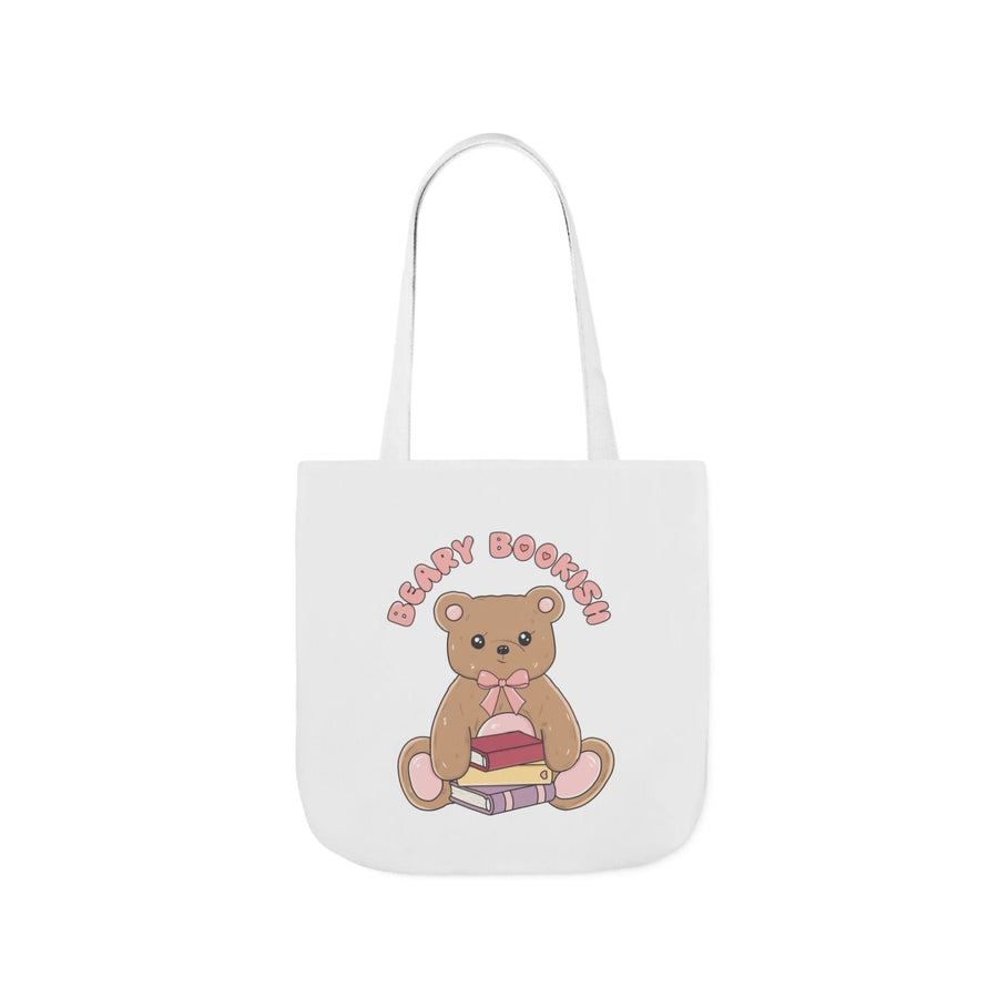 Beary Bookish Tote Bag - White