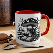 Whimsical Dragon & Mushroom Double-Sided Mug with Colour Accents