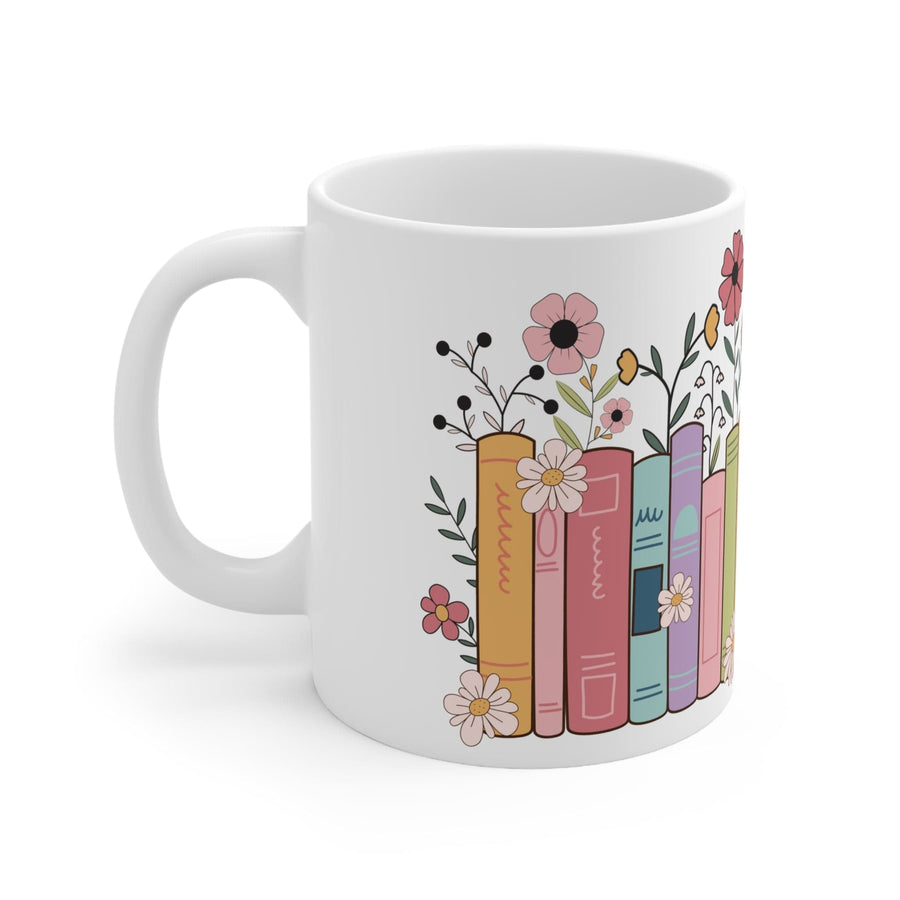 Floral Book Stack Wrap-Around Mug – Perfect for Book Lovers