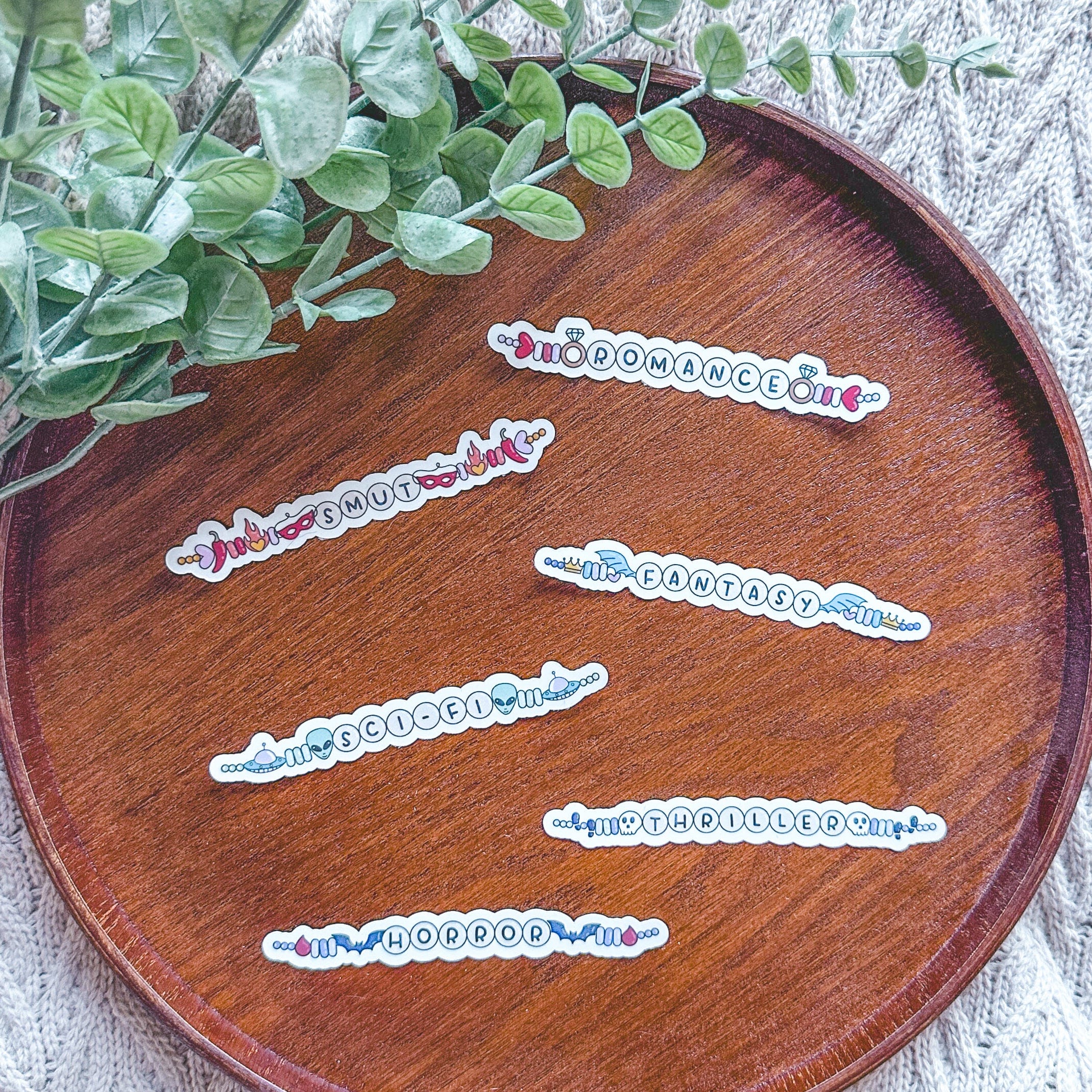 Book Genre Bracelet Stickers