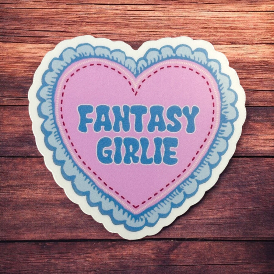 Pink and Blue Heart Fantasy Girlie Sticker
