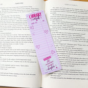 Pink Favourite Chapter Library Card Bookmark