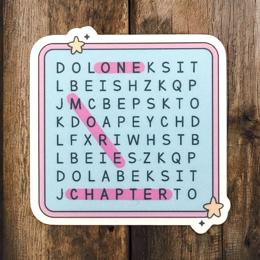 One More Chapter Word Search Sticker