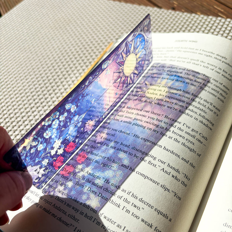 Celestial Sunburst Transparent Bookmark
