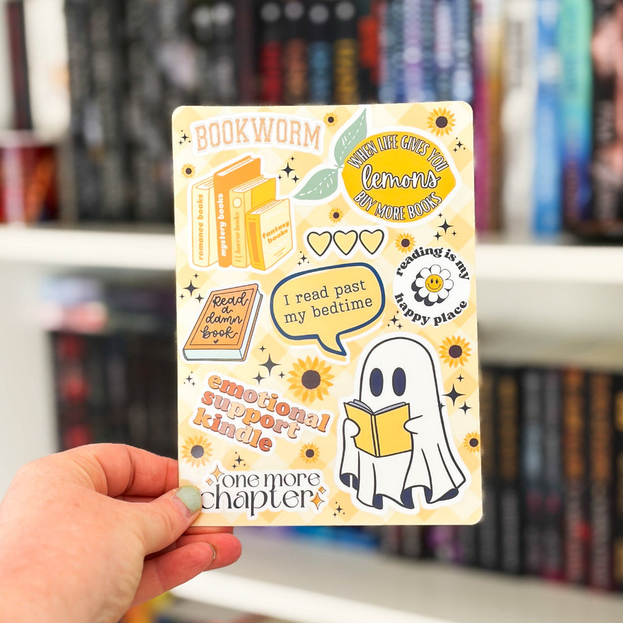 Yellow Bookworm Kindle Insert