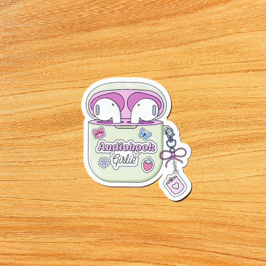 Audiobook Headphone Girlie Sticker