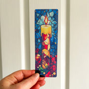 Stained Glass Candle Bookmark – Christmas Edition