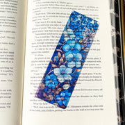Blue Hydrangea Stained Glass Transparent Bookmark