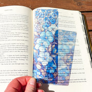 Blue Hydrangea Stained Glass Transparent Bookmark
