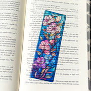 Blush Bloom Stained Glass Transparent Bookmark