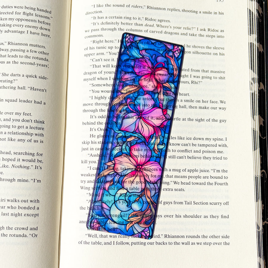 Pastel Petal Dream Stained Glass Transparent Bookmark