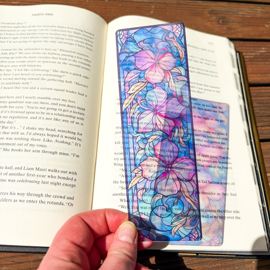 Pastel Petal Dream Stained Glass Transparent Bookmark