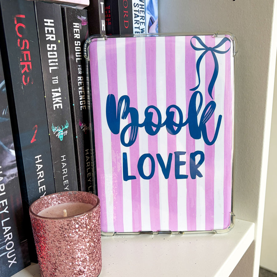 Pink and Blue Stripped Book Lover Kindle Insert
