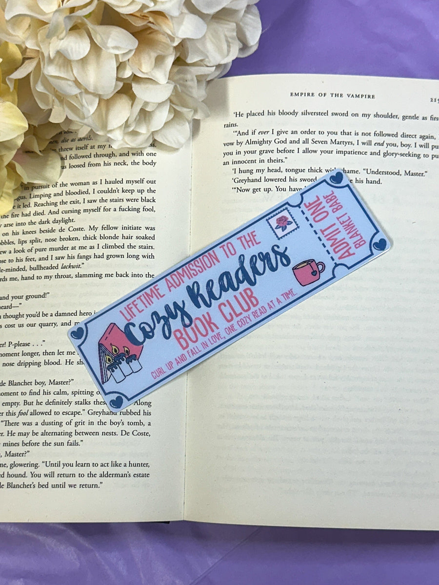 Cozy Readers book club bookmark