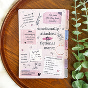 Emotionally Attached to Fictional Men Annotated Kindle Insert & Matching Bookmark