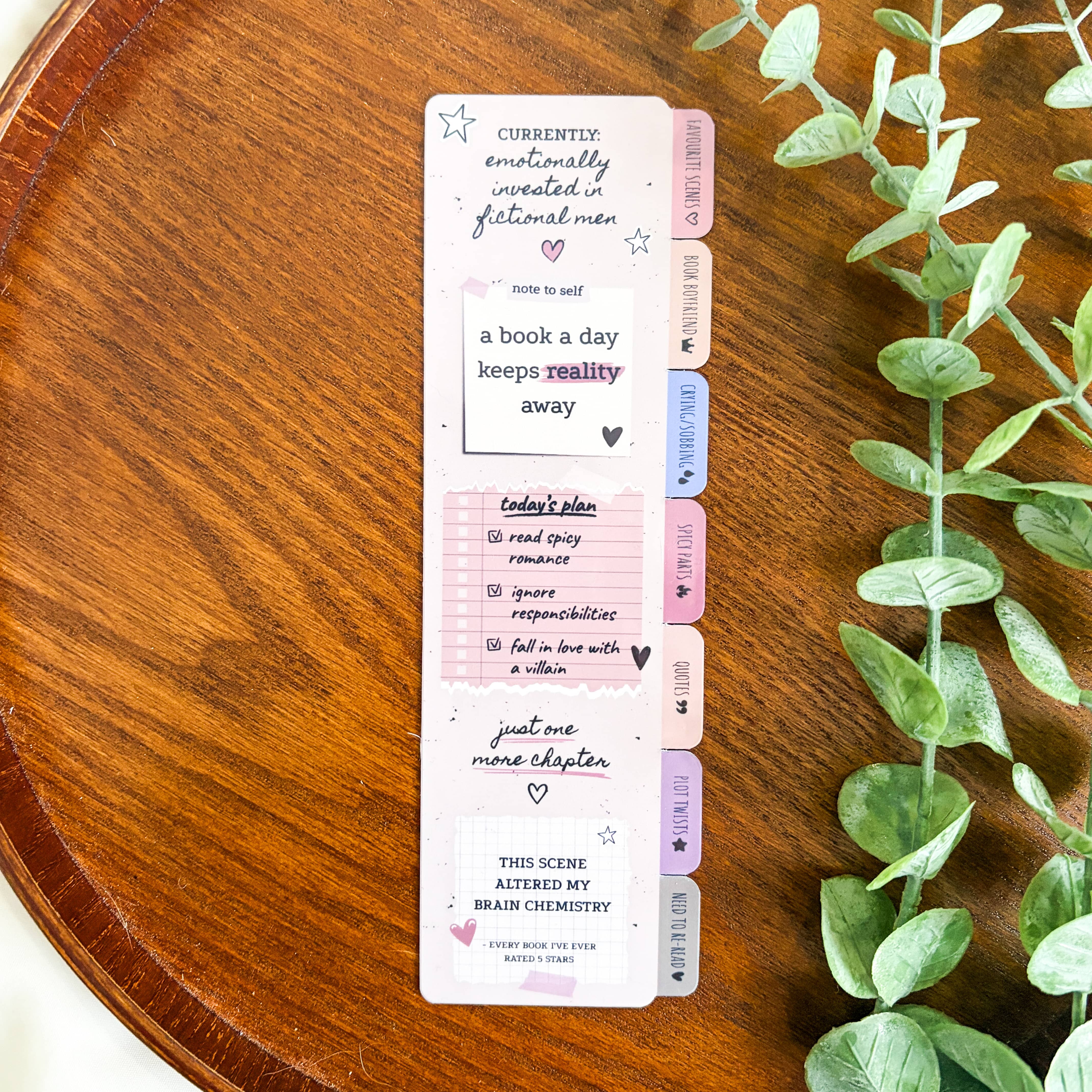 Emotionally Attached to Fictional Men Annotated Kindle Insert & Matching Bookmark