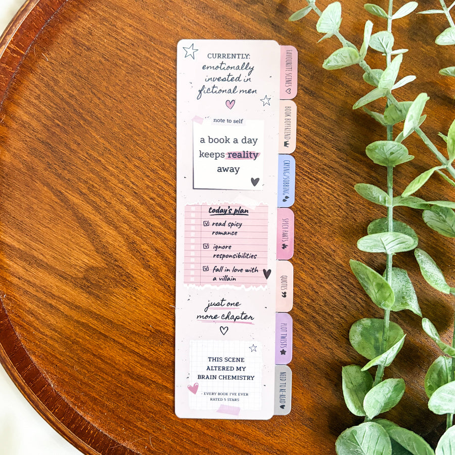 Emotionally Attached to Fictional Men Annotated Kindle Insert & Matching Bookmark