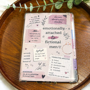 Emotionally Attached to Fictional Men Annotated Kindle Insert & Matching Bookmark