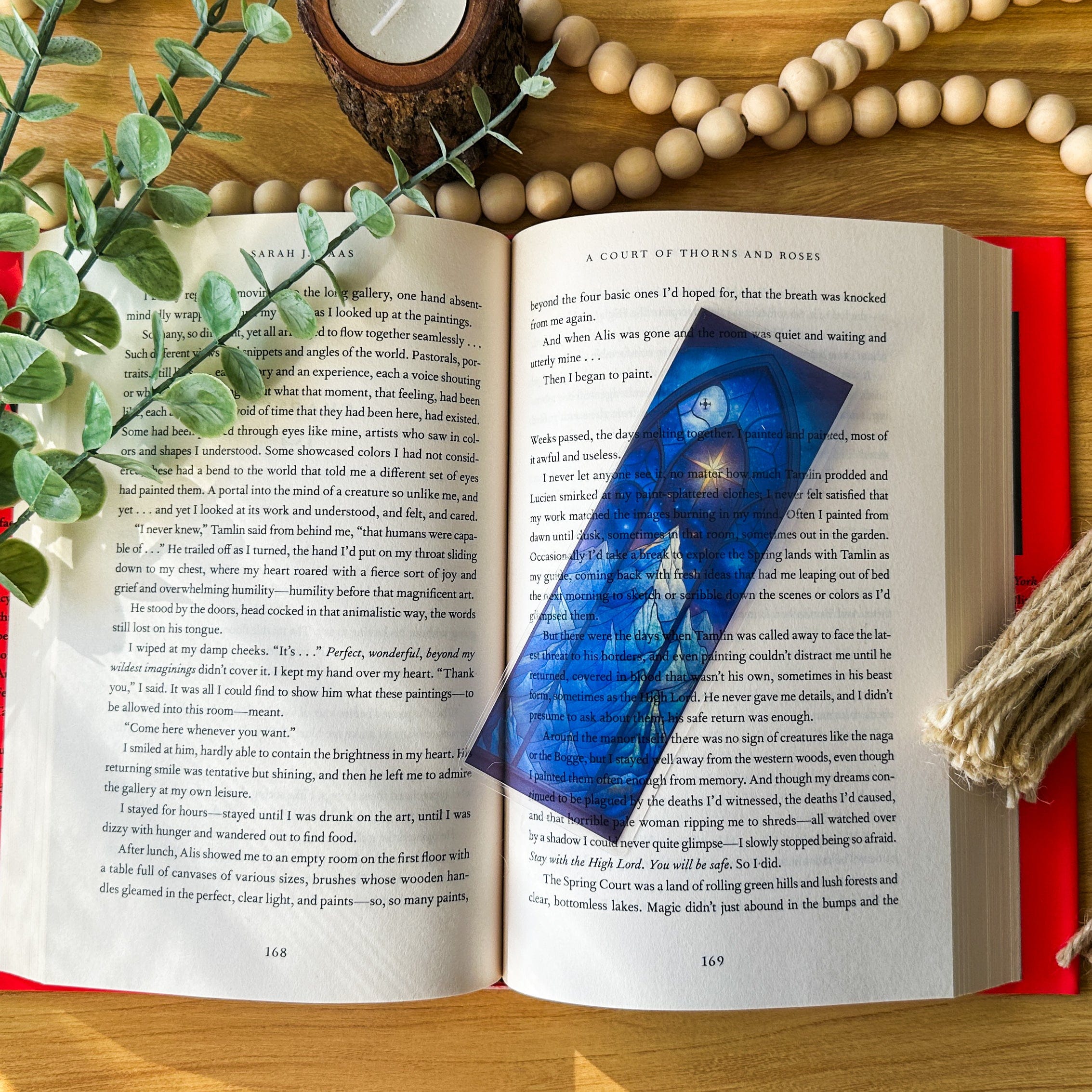 Transparent Stained Glass Window Bookmark - Stary Mountain