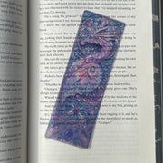 Transparent Stained Glass Window Bookmark - Purple Gem Dragon
