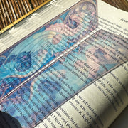 Transparent Stained Glass Window Bookmark – Blush & Blue Dragon