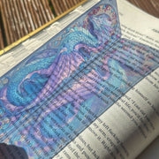 Transparent Stained Glass Window Bookmark – Midnight Amethyst Dragon
