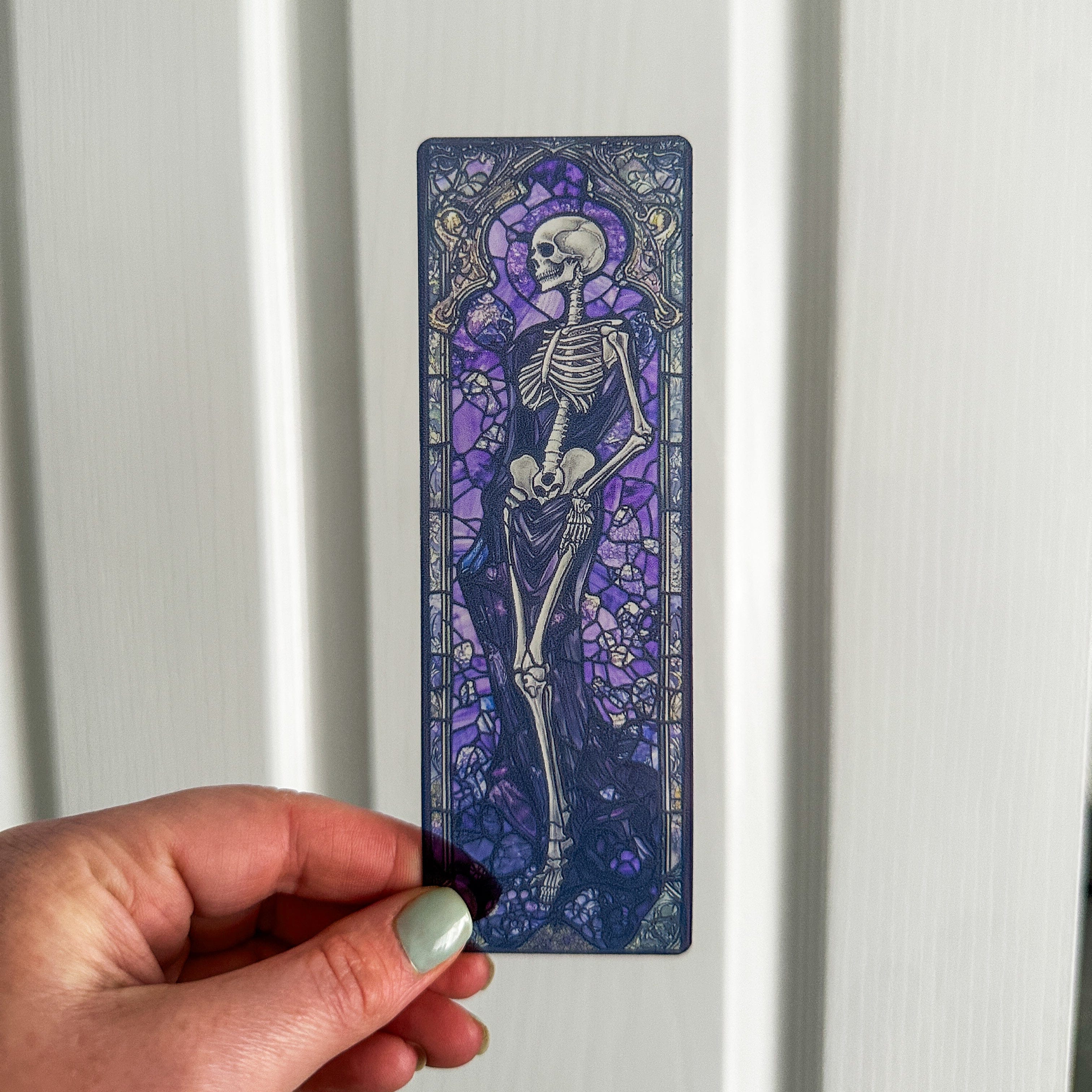 Skeleton Transparent Bookmark – Gothic Halloween Design