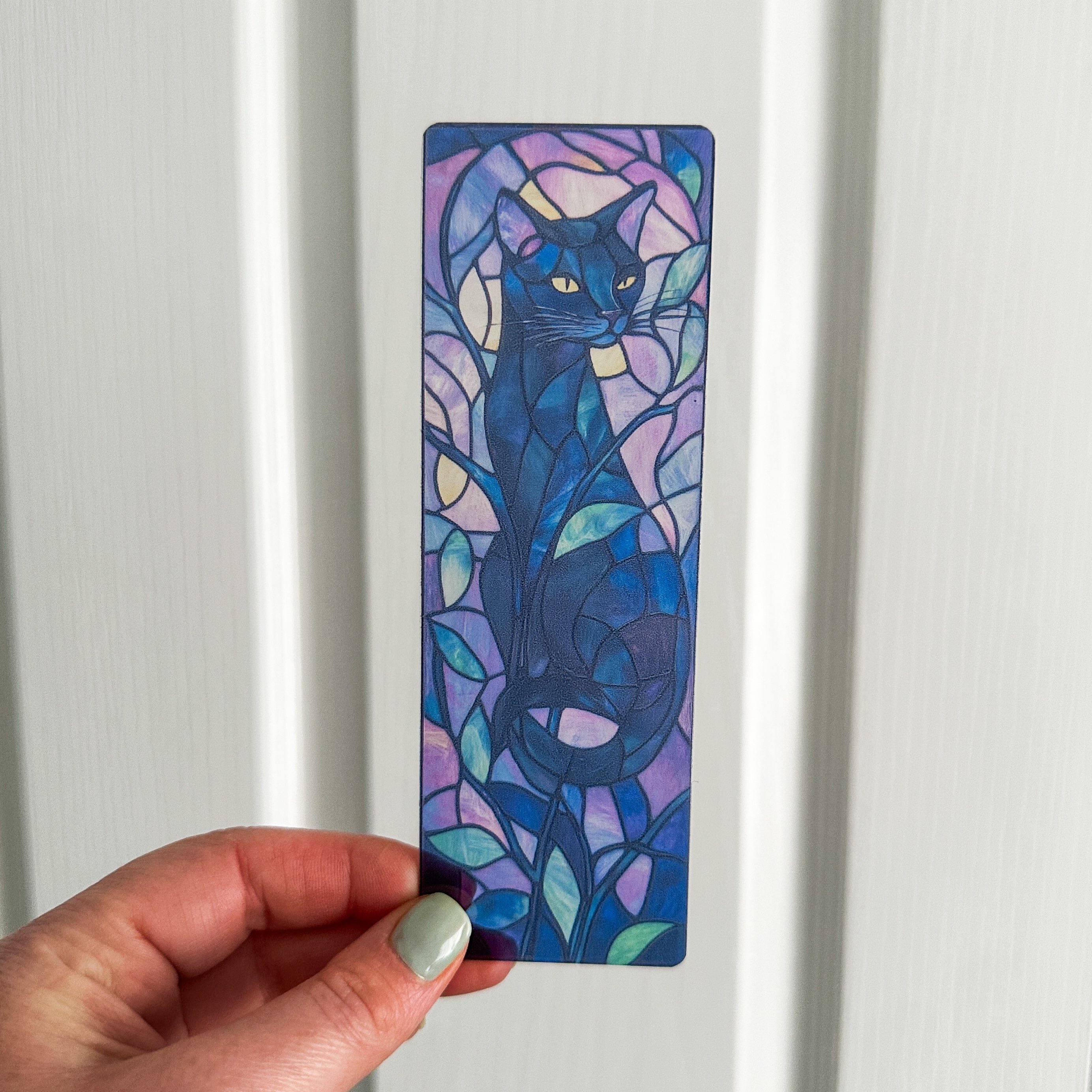 Black Cat Transparent Bookmark – Mystical Halloween Design
