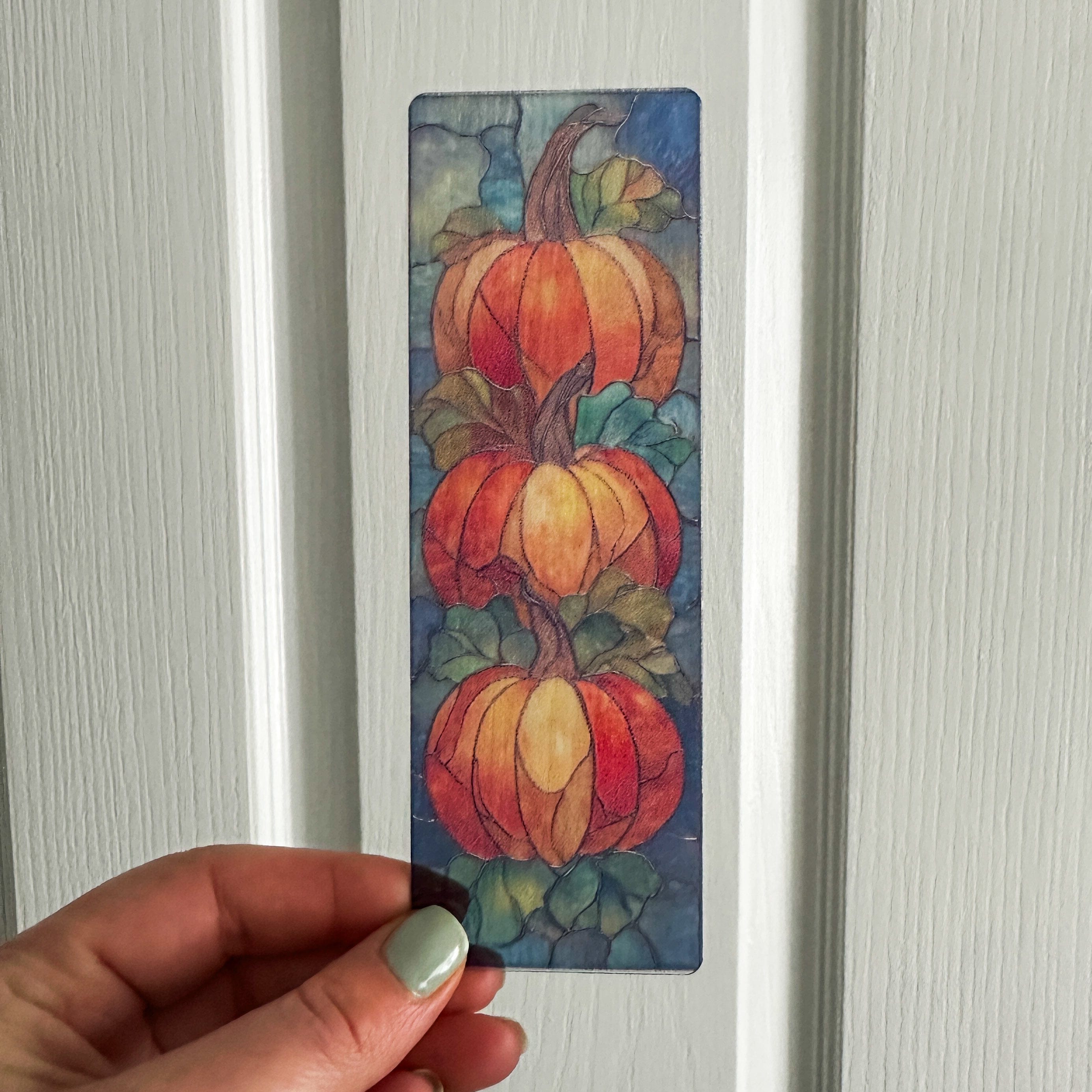 Pumpkin Transparent Bookmark – Halloween Autumn Harvest Design