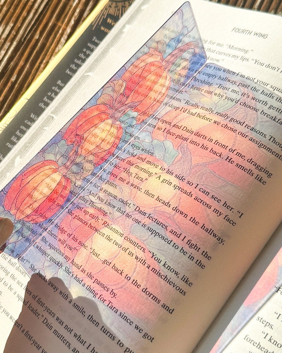 Pumpkin Transparent Bookmark – Halloween Autumn Harvest Design